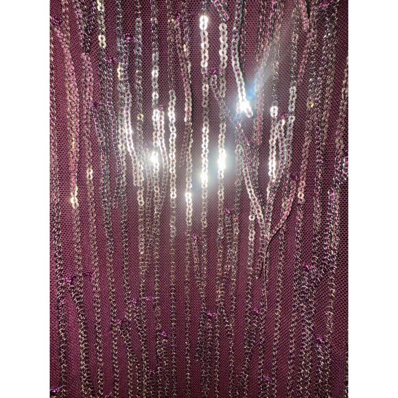 Torrid Burgundy Sequin Fringe Sleeveless Party Dress Size 3 - Picture 3 of 6